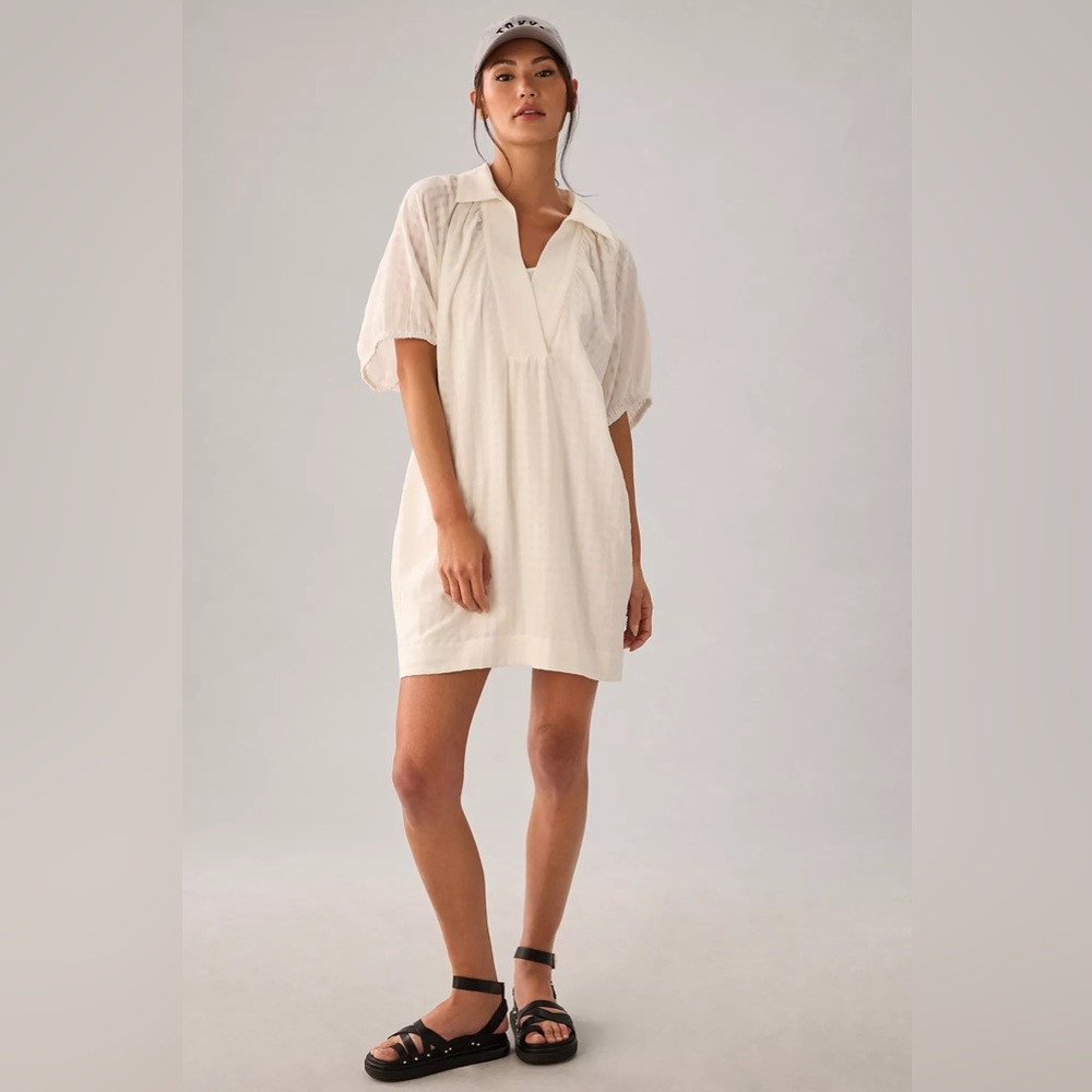 V-Neck Tiered-Sleeve Tunic Mini Dress
